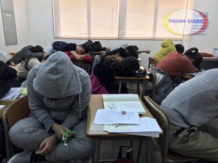 Du học sinh Ngủ trên lớp học